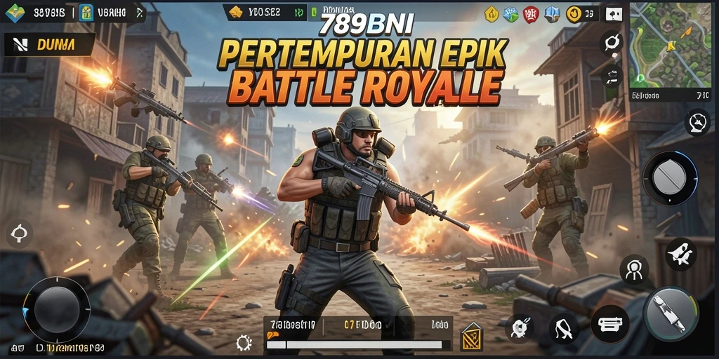 Tangkapan layar gameplay Battle Royale yang mendebarkan di 789BNI.