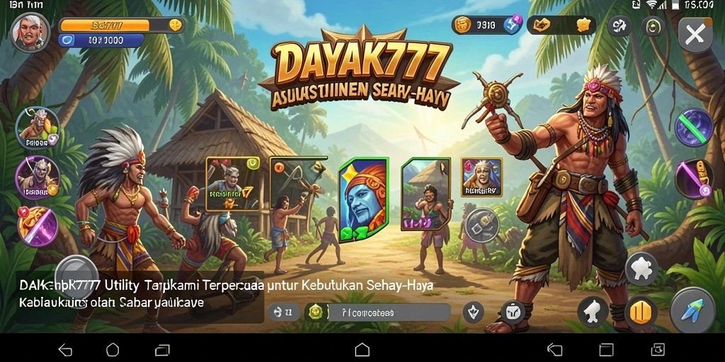 Tampilan utama aplikasi DAYAK777 yang memudahkan pengguna mengakses fitur Utility.