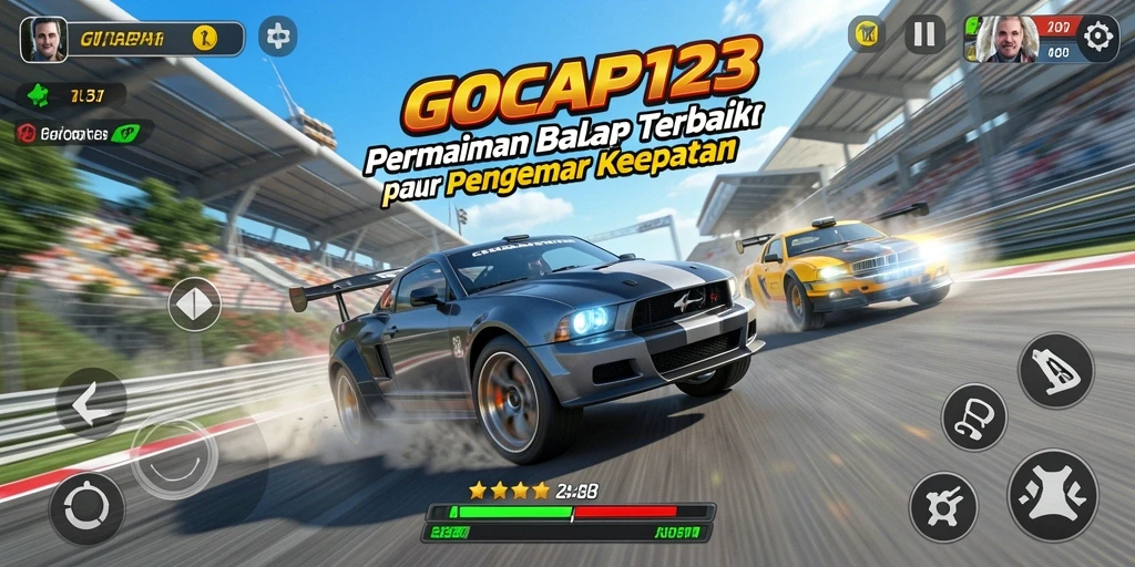 Tampilan gameplay balap GOCAP123 yang menegangkan.