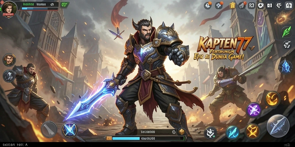 Tampilan gameplay KAPTEN77 yang mengesankan saat pertarungan berlangsung.