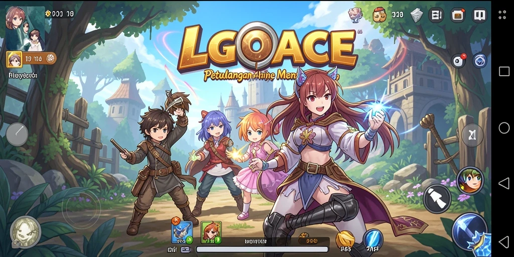 Screenshot gameplay LGOACE menampilkan aksi seru dalam dunia Anime.