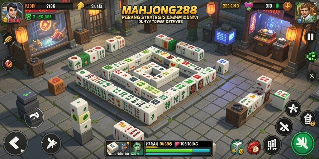 Tangkapan layar utama MAHJONG288 menampilkan aksi seru dalam permainan Tower Defense.
