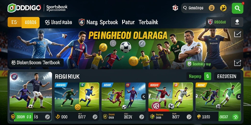Tampilan menarik dari aplikasi ODDIGO saat bertaruh pada olahraga.