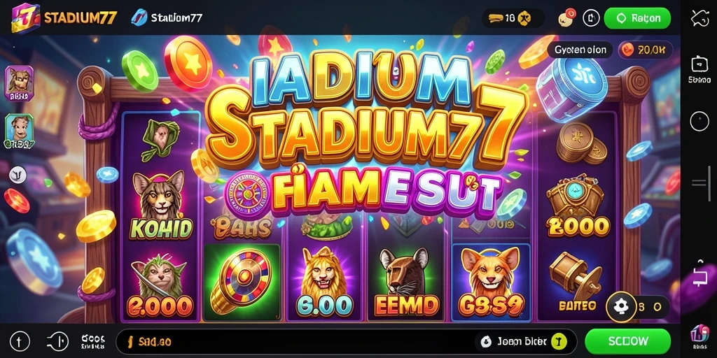 Screenshot gameplay STADIUM77 menampilkan grafik dan fitur menarik.