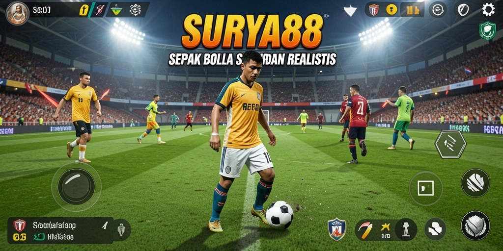 Gameplay seru SURYA88 dengan aksi sepak bola yang mendebarkan.