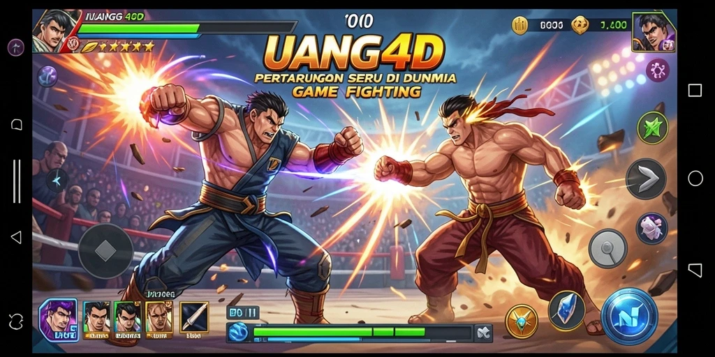 Tangkapan layar gameplay seru UANG4D dengan aksi pertarungan yang intens.